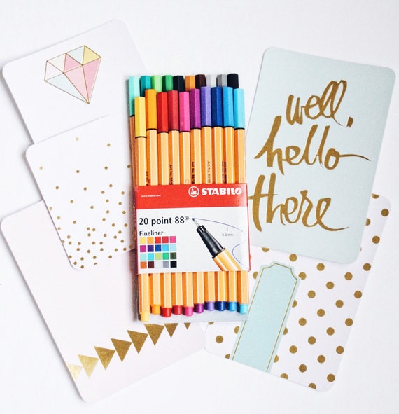 Stabilo Pens 20 Point 88 With 5 Note Cards gift of Our Shop 