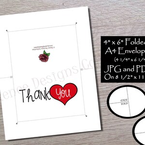 Thank You Card Printable, Printable Thank You Card, Thank You Card With a Heart, Thank You ...