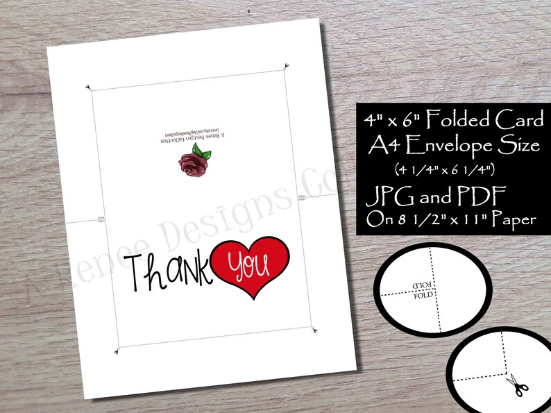 Thank You Card Printable, Printable Thank You Card, Thank You Card With a Heart, Thank You ...