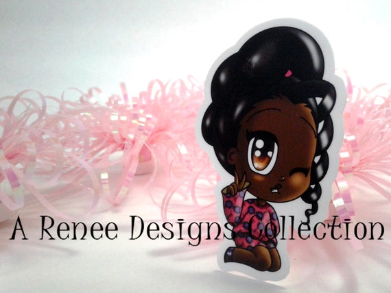 Cute Chibi Stickers African American Stickers Matte Etsy