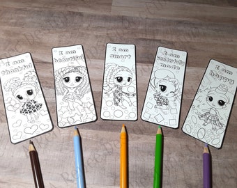 Black Girl Bookmarks, Positive Bookmark, Coloring on Cardstock, Representation Matters, African American Children, Drawings on Sturdy Paper