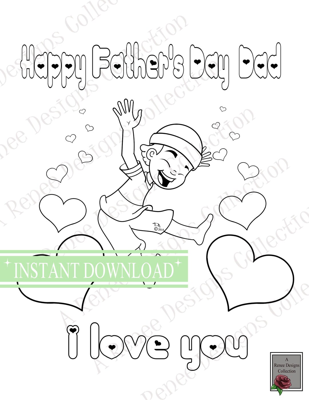 Happy Father's Day Coloring Sheet, African American Boy Coloring Page ...