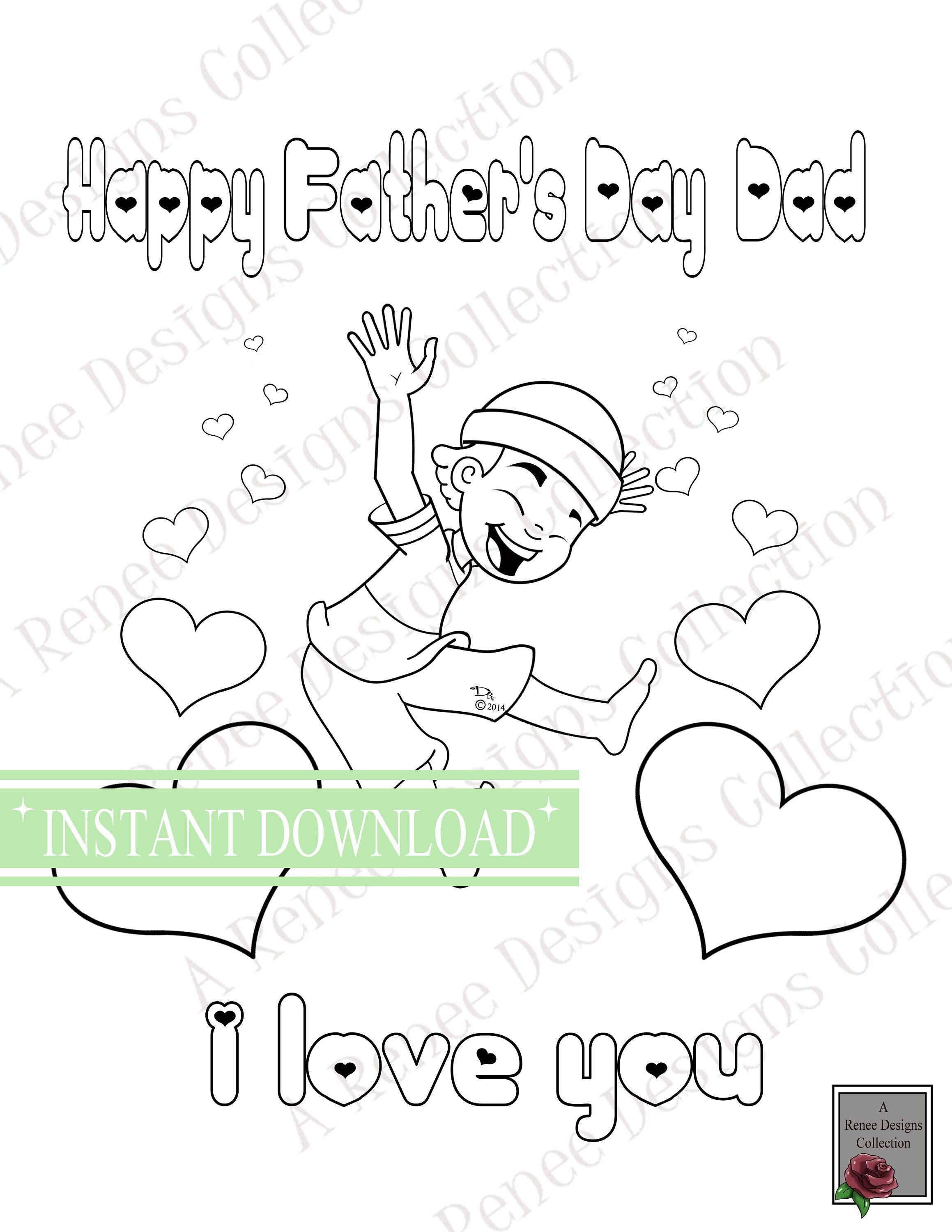 Happy Father's Day Coloring Sheet African American Boy - Etsy