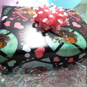African American Girl Birthday Wrapping Paper Sheets (19x29) image 8