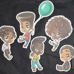 African American Boy Stickers, Black Kids Sticker, Cute Chibi Characters, Cartoons, Adorable, Friends, Matte