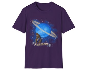 Neptune Girl Illustration T-Shirt | Blue Planet Space Graphic