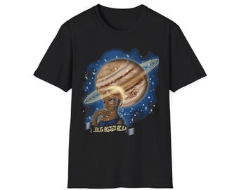 Jupiter Cosmic Girl T-Shirt | Planet Rings Space Art
