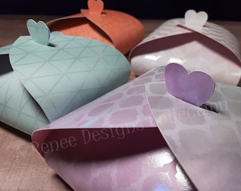 4 pequeñas cajas de regalo de papel con formas geométricas, regalos de fiesta, embalaje de joyas