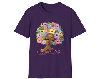 Flower Afro Girl Softstyle T-Shirt
