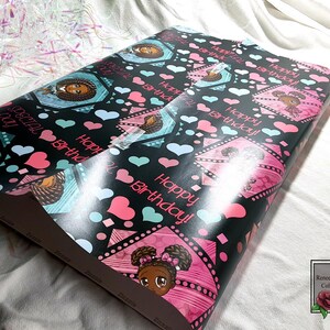 African American Girl Birthday Wrapping Paper Sheets (19x29) image 6