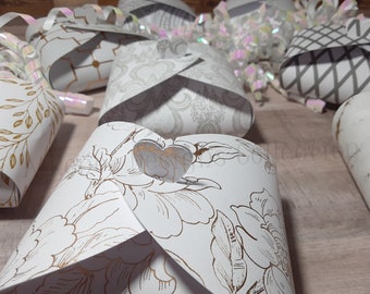 Cajas de regalo de papel de origami: papel para álbumes de recortes, recuerdos para baby shower (8 piezas)