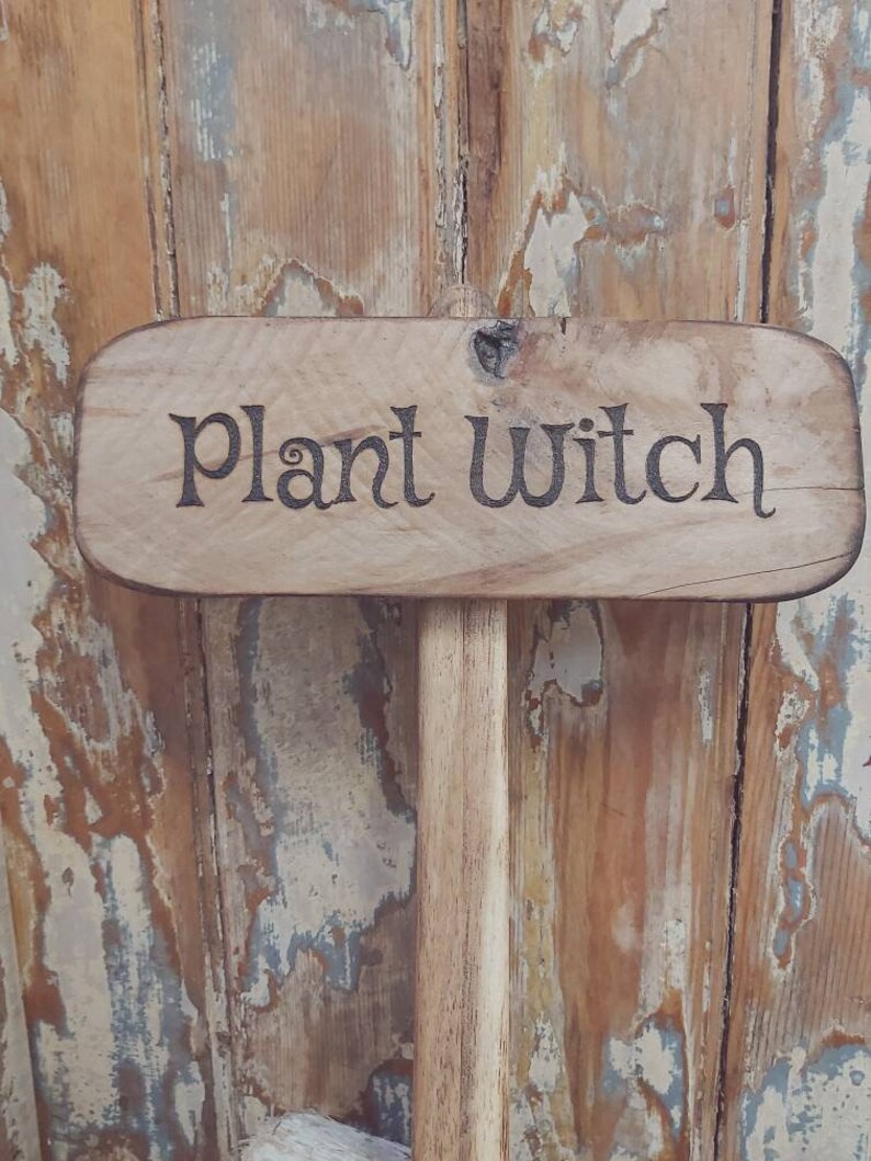 Plant Witch Pyrography Garden Sign Etsy Plant Witch Pyrography Garden Sign Etsy