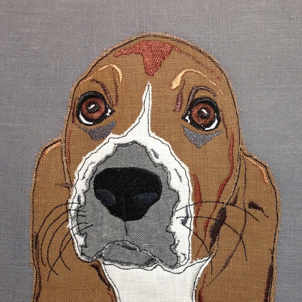 Raw Edge Applique 'Toby the Basset Hound Puppy'