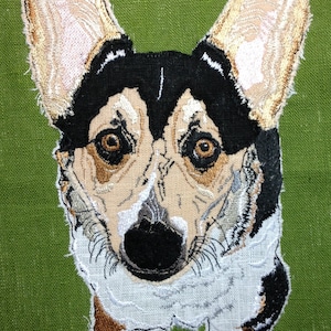 Raw Edge Applique &#39;HAMLET the Corgi pup&#39;