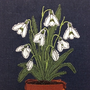Raw Edge Applique Design &#39;Snowdrops&#39;