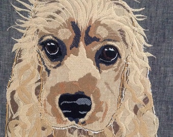 Apliques de borde sin rematar 'Miss Dolly, la cachorra Cocker Spaniel'