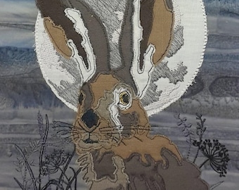 Raw Edge Applique 'Hare by Moonlight'