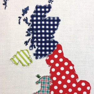 Raw Edge Applique 'United Kingdom' including England, Scotland, Wales and Northern Ireland