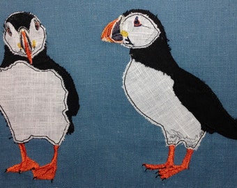 Raw Edge Applique Design 'Puffins AND Puffin Portraits' four individual designs, each in three sizes