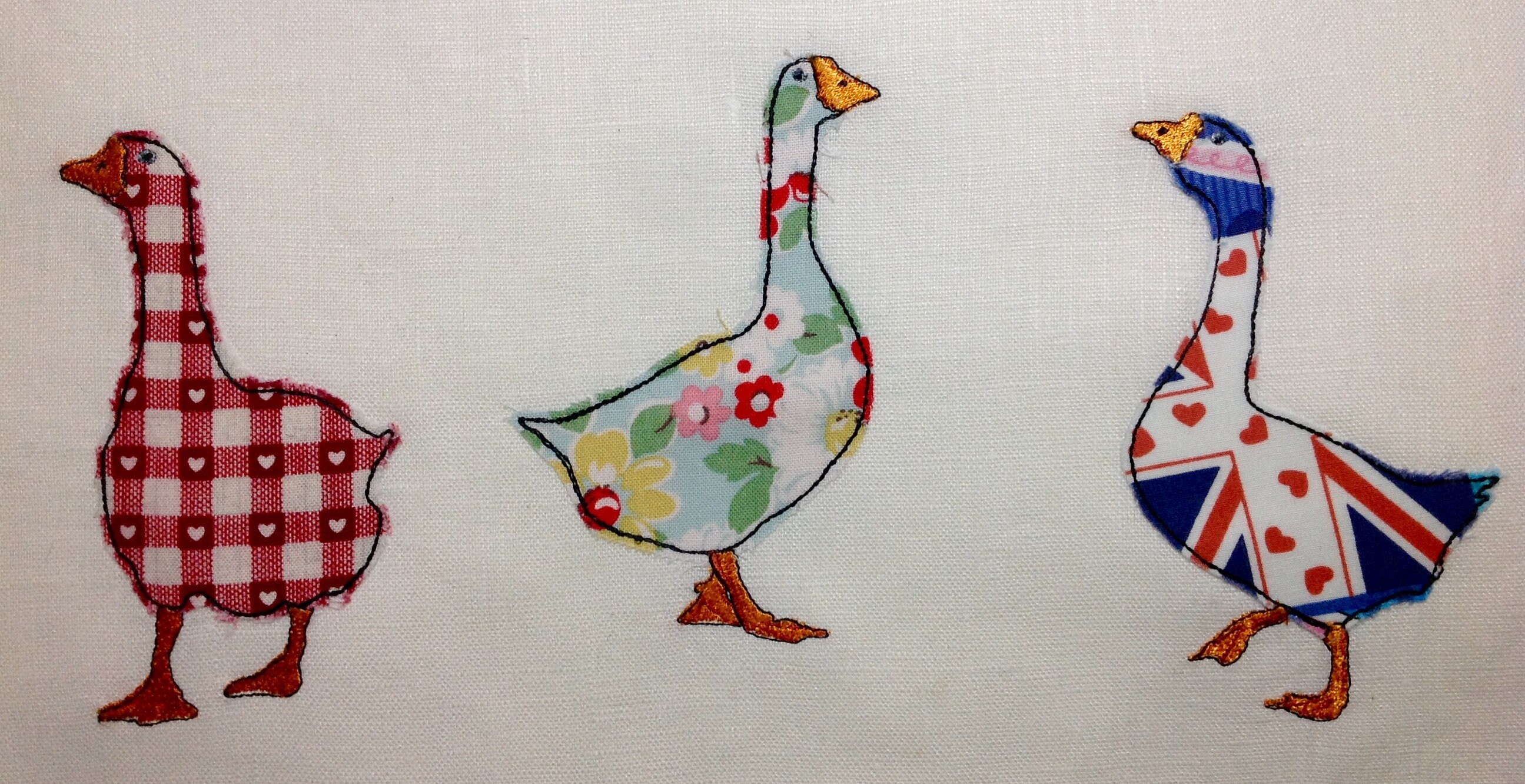 Raw Edge Applique Design 'gaggle of Geese' - Etsy