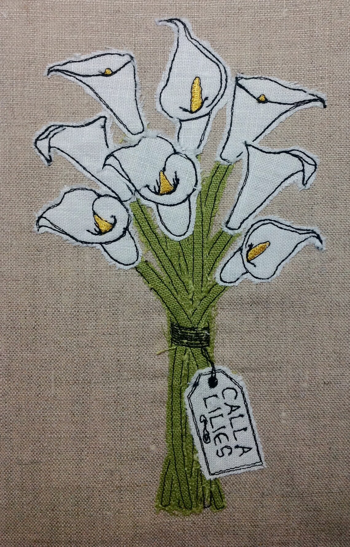 Raw Edge Applique Design 'calla Lilies' Etsy Norway
