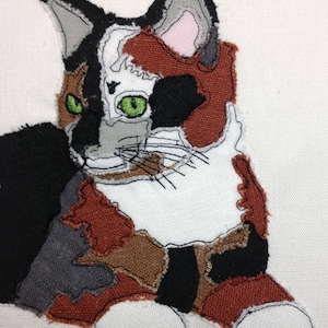 Raw Edge Applique Design &#39;Calico Cat&#39;