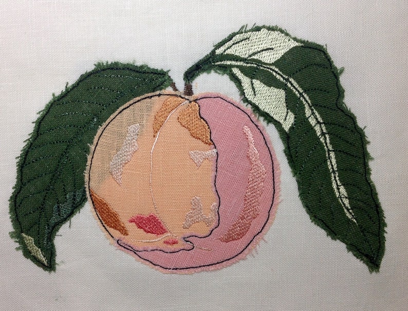 Raw Edge Applique Design 'just Peachy' Etsy