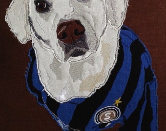Raw Edge Applique 'SNOWY the LABRADOR'
