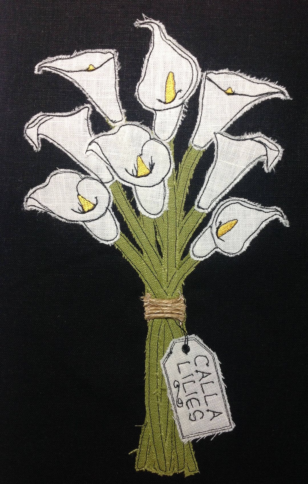 Raw Edge Applique Design 'calla Lilies' Etsy