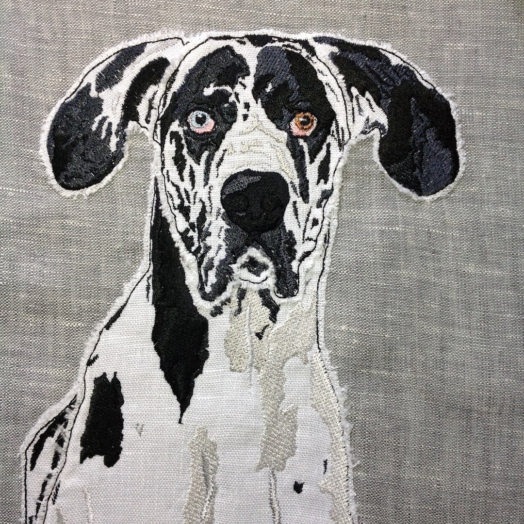 Xxx Dog Loevy Video - Raw Edge Applique 'ZEUS the Harlequin Great Dane' - Etsy Singapore