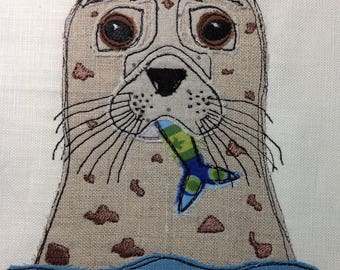 Raw Edge Applique Design 'Sea, a Seal!'