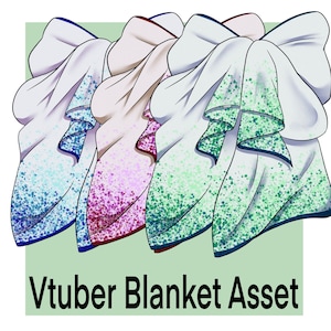 Vtuber blanket asset | streamer | pink blanket | blue blanket | green blanket | comfy | cute