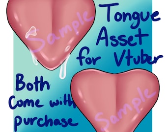 Vtuber Tongue Asset, comes with and without drool, works with vtube studio, anime