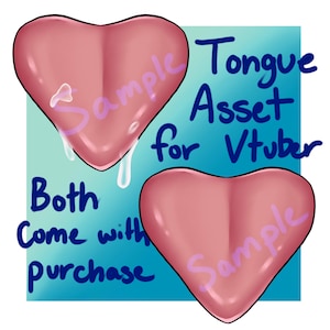 Vtuber Tongue Asset, comes with and without drool, works with vtube studio, anime