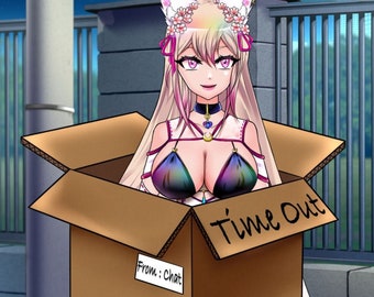 Penalty Box | Time Out Box | Vtuber Asset | Redeem | Channel Redeem | Cardboard box | Package | Delivery | Png | Mix it Up | Twitch.tv