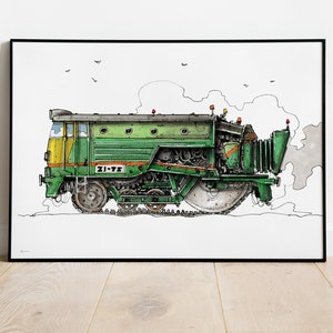 Locomotive Art Print: Whimsical Train Poster for Kids Room