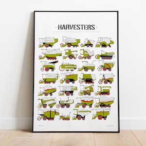 Mietitrebbia, Claas, Stampa per cameretta, Mietitrebbia da fattoria, Agricoltura, Decorazioni per fattoria, Decorazioni per bambini, Decorazioni per cameretta, Compleanno bambino, Poster grande