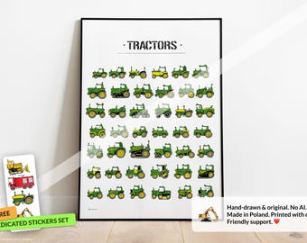John Deere Tractor Poster: Nursery Decor, Boy&#39;s Room Art