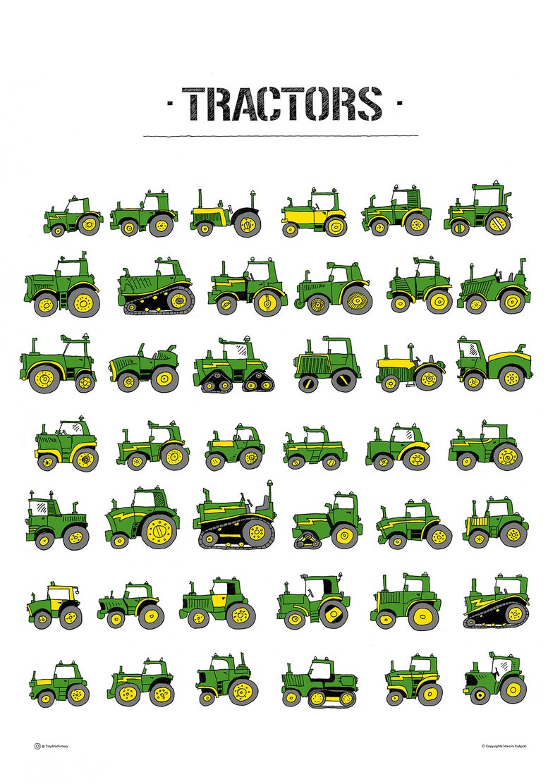 John Deere Tractor Nursery Wall Art Decor Tractors Print Etsy Canada