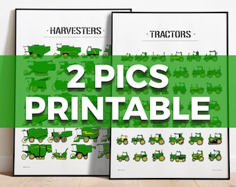 John Deere Tractor Print Set, Farm Kids Decor (Digital Download)