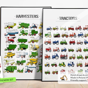 Decorazione murale per la cameretta del bambino, regalo John Deere, poster per bambino, stampa per bambini piccoli, decorazione murale con tema agricolo, mietitrici, ispirazione per la cameretta del bambino
