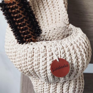 Gehaakte hangmand met spiraalschelp: 100% katoenen organizer
