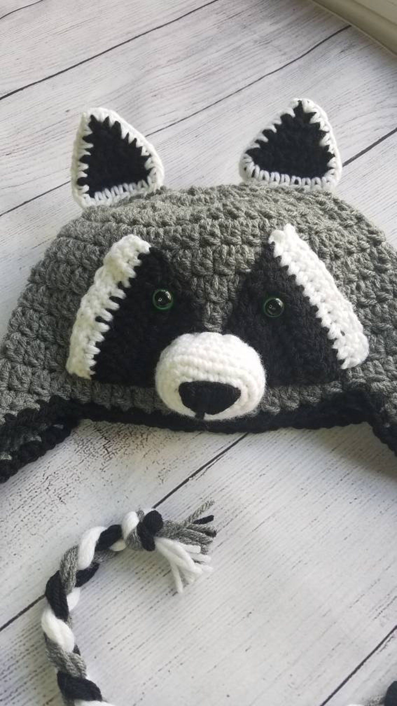 Crochet Raccoon Hat Etsy