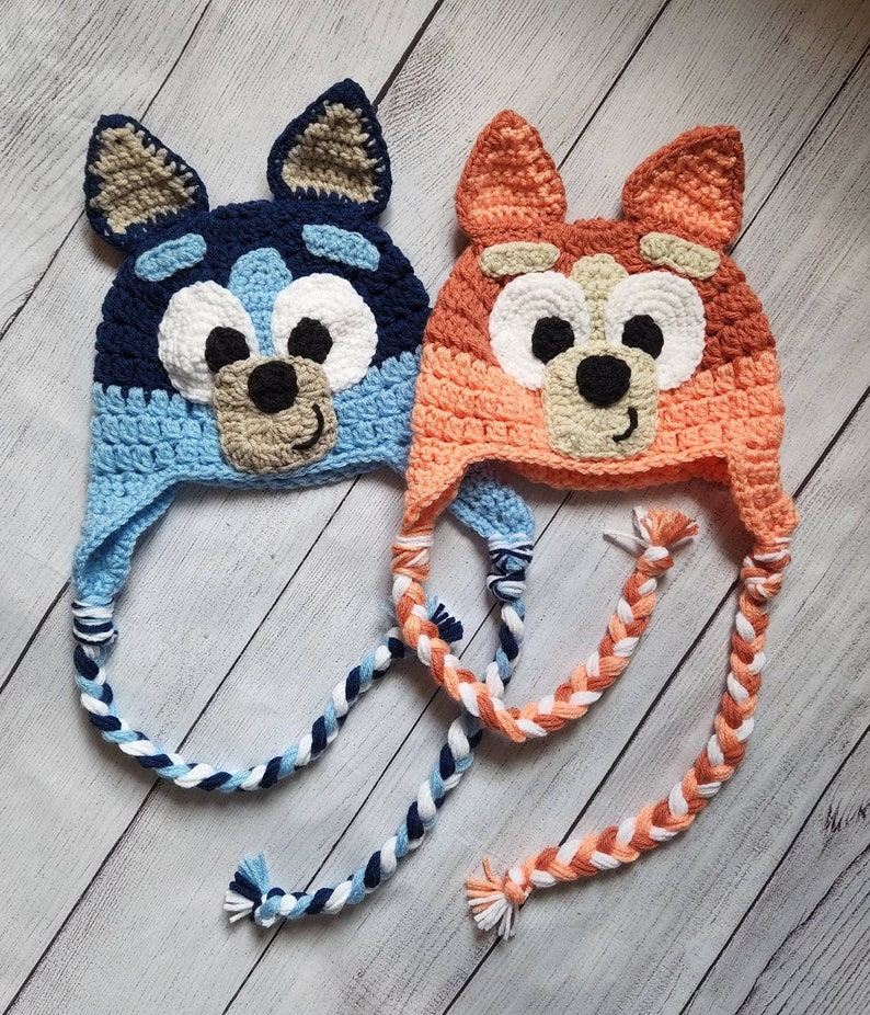 Bluey and Bingo Crochet Hat Etsy Singapore