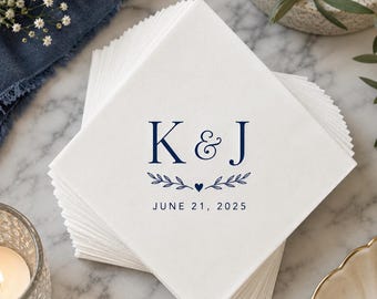 Personalized Wedding Cocktail Napkins with custom text, Reception Beverage, Bridal Shower, Engagement, parties, Restaurants