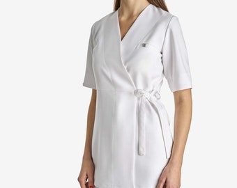 Medizinisches Peeling-Shirt für Frauen, Kleid für Arzt, Zahnarzt, Hebammenuniform mit Tasche für Krankenschwestern, Kittel, Studenten, Kleidung, Set, Jacke, Oberteil, Scrubs