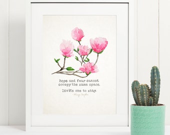 Magnolia_Hope, Wall Art, Watercolor Giclee Print