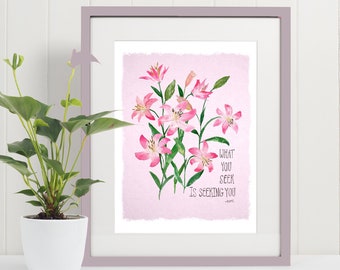 Lily Watercolor - Seeking You, Watercolor Giclee Print