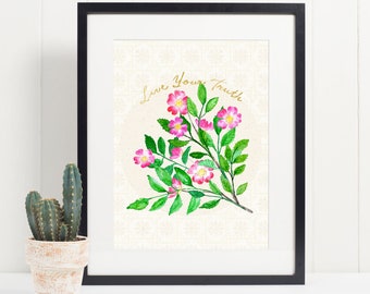 Dog Rose, Watercolor Giclee, Art Print