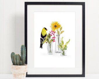 Glass Vase #1 Peace, Watercolor Giclee Print